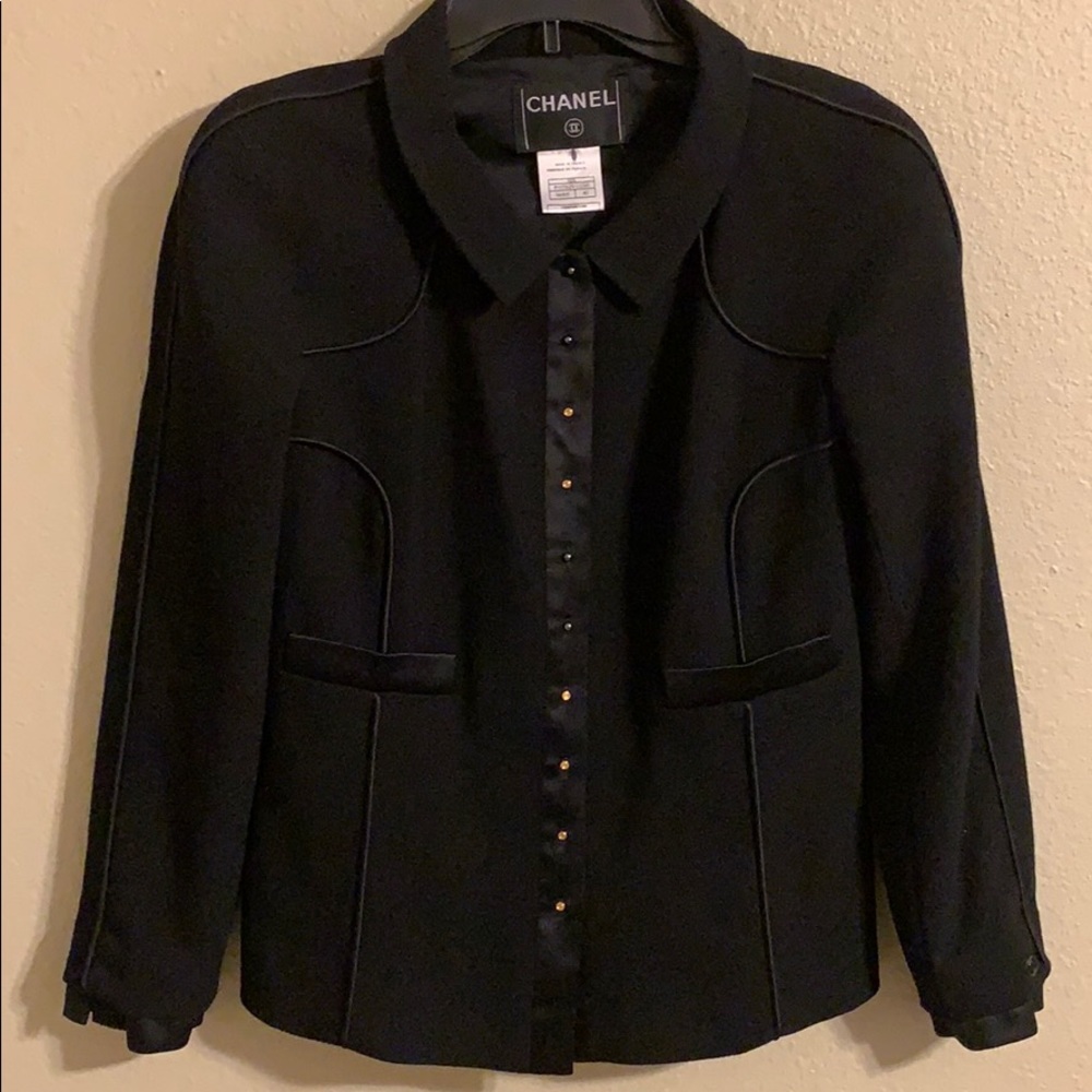 CHANEL black blazer size 40/6 gorgeous - Picture 1 of 7